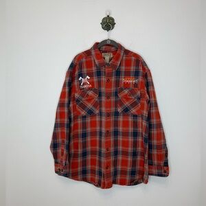 Duluth Trading Red Flannel Shirt Stihl Timbersports Team USA Men’s Size XL